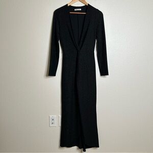 Reformation metallic shimmer dress black medium